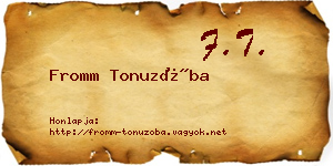 Fromm Tonuzóba névjegykártya